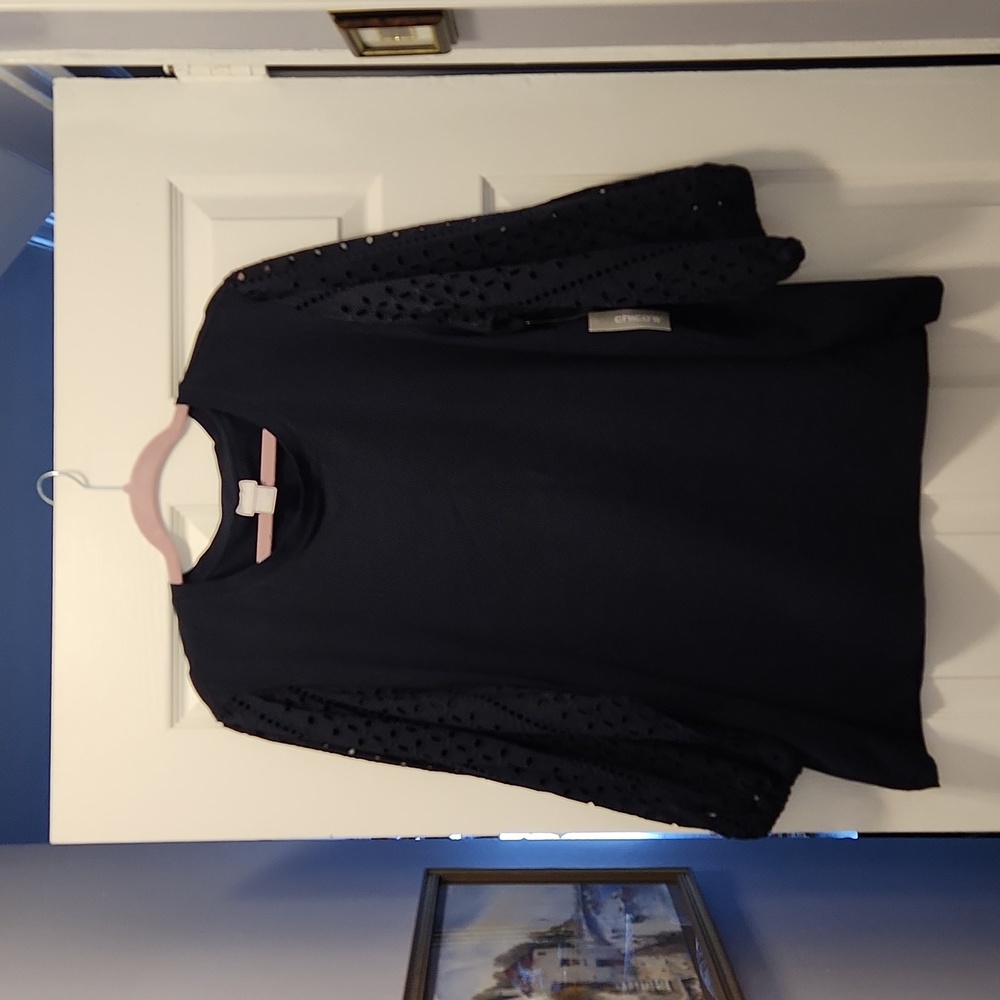 Chico's navy cotton/spandex knit top
